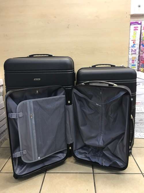 Set of 3 Suitcases Travel Trolley Luggage,ABS with Universal Wheels-BLACK