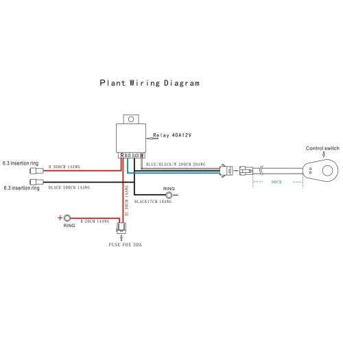 40A 12V Power Switch & Relay Fuse Wiring Harness Kit for LED Light Bar Offroad