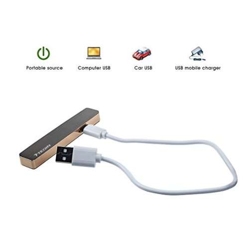 MINI USB Rechargeable Double-sides Windproof Coil long battery life Slim Electronic Lighter Set