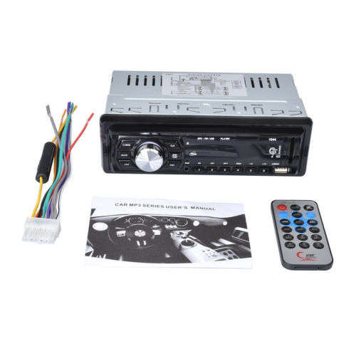 Car Stereo Audio 1#DIN In-Dash Aux Input FM Receiver SD USB MP3 WMA Radio Player