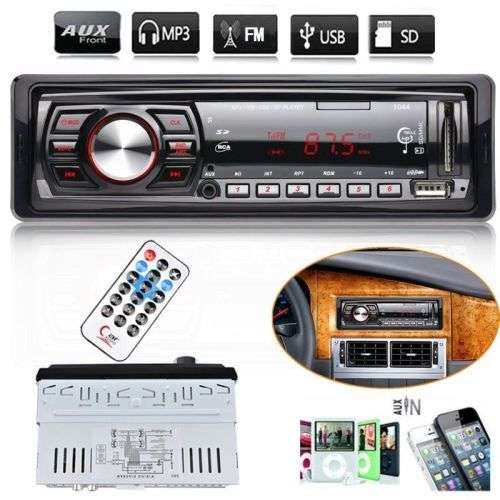 Car Stereo Audio 1#DIN In-Dash Aux Input FM Receiver SD USB MP3 WMA Radio Player