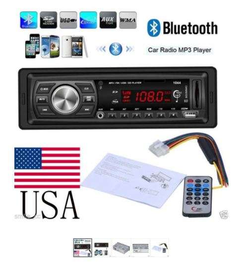 Bluetooth Car In-dash FM Radio Stereo Audio Receiver Mp3 Player Sd/usb AUX Input