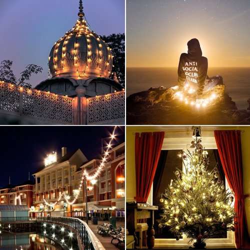 Solar String Lights 100 LED Fairy Christmas Lights-warm white