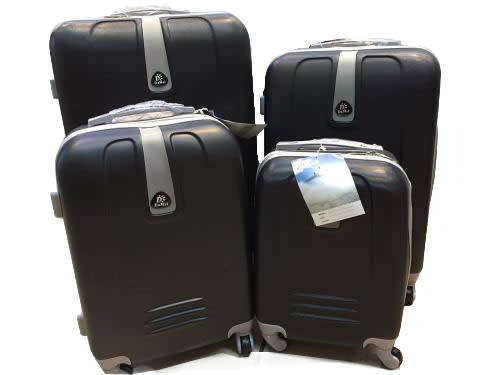 Set of 4 Suitcases Travel Trolley Luggage,ABS with Universal Wheels*Only Black Available