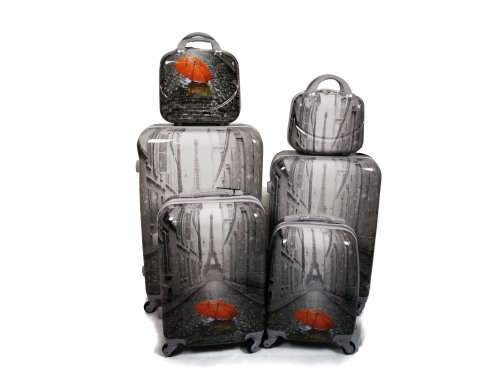 Set of 6 Suitcases Travel Trolley Luggage,PC material  with Universal Wheels
