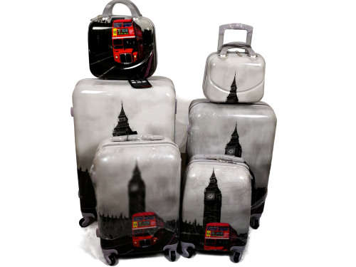 Set of 6 Suitcases Travel Trolley Luggage,PC material  with Universal Wheels