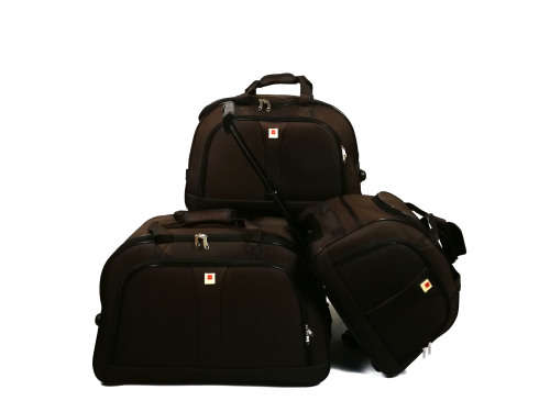 Set of 3 Cloth Suitcases Travel Trolley Luggage