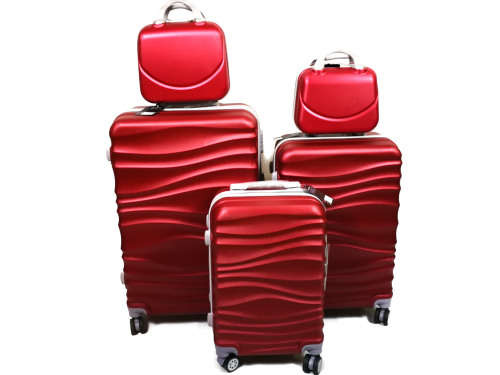 Set of 5 Suitcases Travel Trolley Luggage,ABS with Universal Wheels/Red