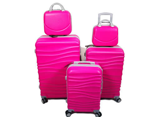 Set of 5 Suitcases Travel Trolley Luggage,ABS with Universal Wheels/Red