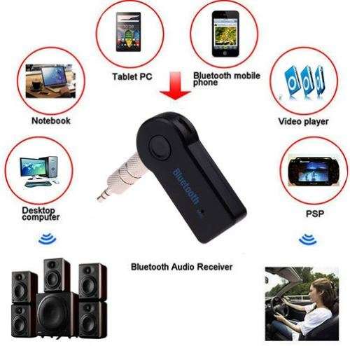 Handfree Car Bluetooth Music Receiver 3.5mm Streaming A2DP Wireless Auto AUX Audio Adapter With Mic