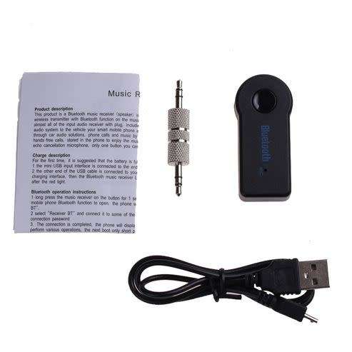 Handfree Car Bluetooth Music Receiver 3.5mm Streaming A2DP Wireless Auto AUX Audio Adapter With Mic
