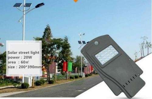 20w LED solar street light Outdoor Waterproof IP65 PIR sensor Smart (note:stick not include)