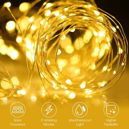 solar String Lights, 10M 100LED Outdoor String Lights, Waterproof Decorative String Lights
