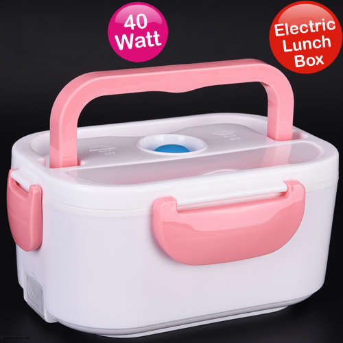 Portable Electric Heated Lunch Box Compact Heating Food Warmer Travel Camping