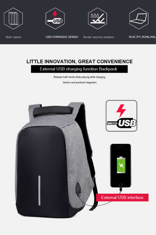 Anti-theft Travel Backpack Business Laptop School Book Bag with USB Charging Port, Water Proof