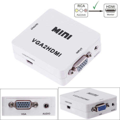 Mini RCA VGA to HDMI Converter Adapter Composite AV2HDMI Converter 1080P HDTV DVD