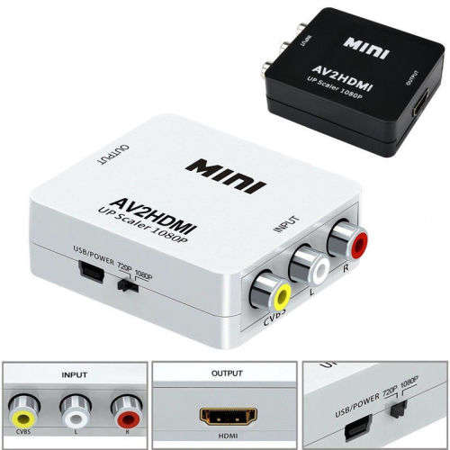 Mini RCA AV to HDMI Converter Adapter