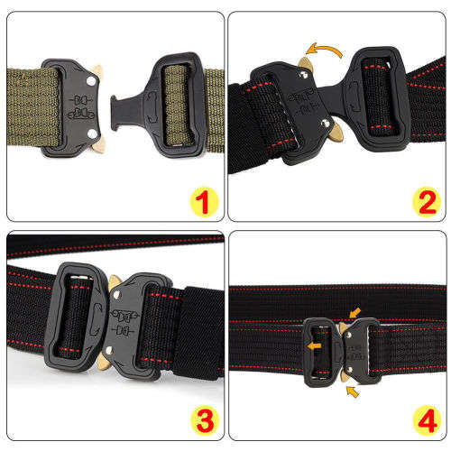 Outdoor Heavy Duty Rigger Military Tactical Belt with Quick-Release Metal Buckle