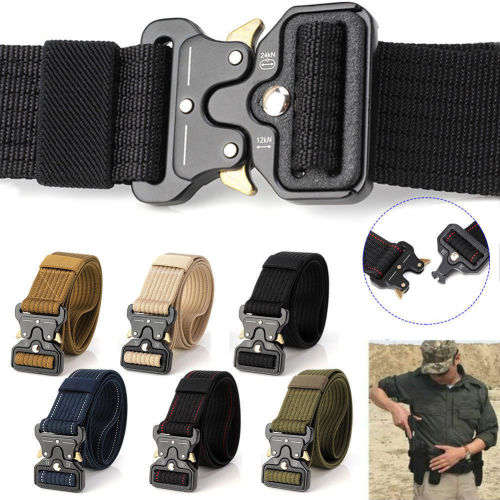 Outdoor Heavy Duty Rigger Military Tactical Belt with Quick-Release Metal Buckle