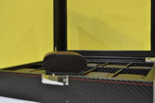 10 SLOT CARBON FIBRE DESIGN Watch Box, Watch Case, Storage Box with Large Compartments