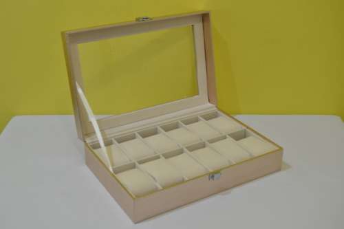 12 SLOT PU MATERIAL ROSE GOLD  Watch Box, Watch Case, Storage Box with Large Compartments