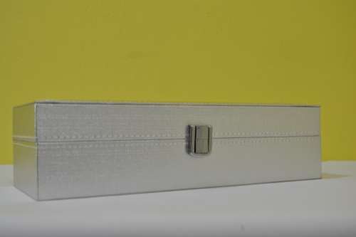 6 SLOT PU MATERIAL SILVER COLOUR Watch Box, Watch Case, Storage Box with Large Compartments