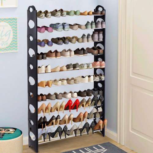 30-PAIR STACKABLE SHOE RACK 10 TIER