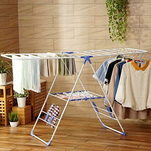 White/Gray Metal Foldable Drying Rack