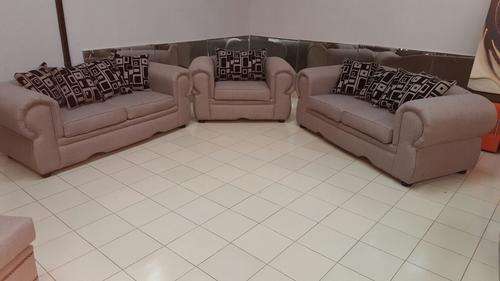 3pc, 5 Seater beige lounge suite New