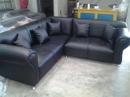 Corner l shape black lounge suite New