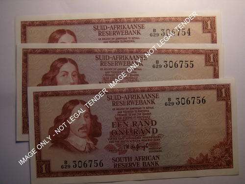 South Africa TW De Jongh R1 3RD Issue 3 Consecutive note UNC Crazy R1 Start!!!