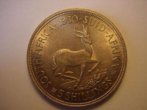 South Africa 1950 5/- Top grade coin!!! Don't miss this one!!! Crazy R1 Start!!!!!