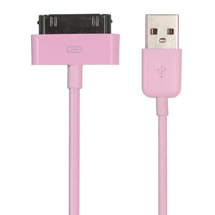 Apple USB DATA Cable Pink for iphone 4Gs/4/3Gs/3G/ipods/ipads