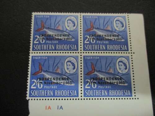 SOUTHERN RHODESIA 1966 17 JANUARY OVERPRINTED IN BLACK WITH INDEPEDANCE 11 NOV 1965