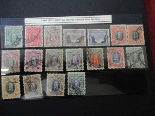 SOUTHERN RHODESIA 1931 1 APRIL - 1937 FIELD MARSHALL. DEFINITIVE ISSUE .FULL SET PLUS EXC 4,6,8D