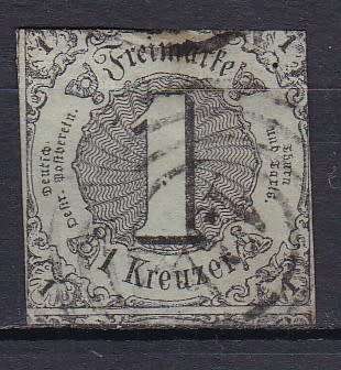 TURN AND TAXIS - 1852 - 1858 . NORTHERN DISTRICT . 1 KR ON PALE BLUISH GREEN . MM NO HINGE REMAIN .