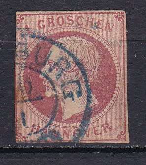 HANNOVER .1859- KING GOERGE V . NO WMK . IMPERF .1 GR ROSE . CV R210