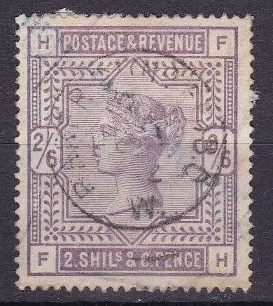 QUEEN VICTORIA - 1883 - SG 178 2s.6d LILAC - WHITE PAPER . USED - CV 160 POUNDS
