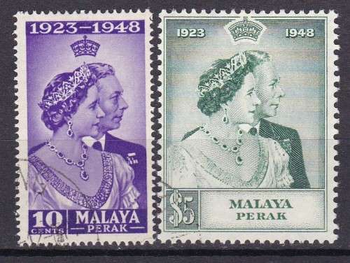 PERAK -1948 - ROYAL SILWER WEDDING - VERY FINE USED - CV R900