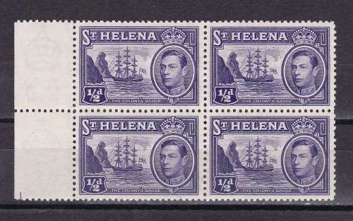ST . HELENA - KG VI - 1938 - SUPERB UMM CORNER BLOCKS AND BLOCKS . READ BELOW