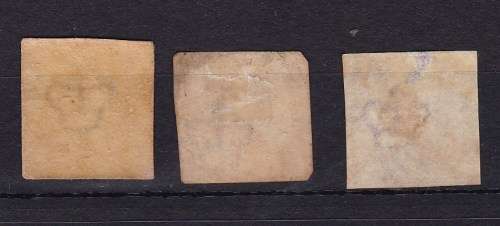 DENMARK - SG 4 - 4r.b.s. BROWN DOTTED B/GROUND - SG 9b  4SK BROWN DOTTED B/GROUND SG 15 4sk WAVY LIN