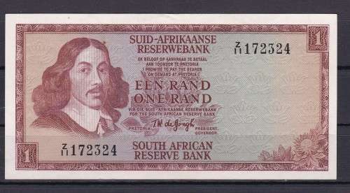 1 X R1 Z 11 - 1967 T W DE JONGH REPLACEMENT NOTE AS PER SCAN - A/UNC