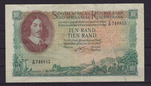 TEN RAND - G RISSIK - 1962 - 1ST ISSUE - NOTE AS PER SCAN