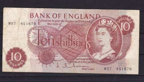 GBR - ENGLAND - 1961 - M 37 - 10 SHILLING REPLACEMENT NOTE AS PER SCAN