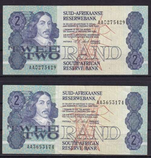 2 X 1990 - CL STALS - R5 NOTES  - IN A/UNC - CONDITION