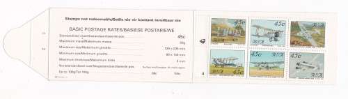 REPUBLIC OF SOUTH AFRICA - 1993 BOOKLET - PANE 4 WITH STATION NUMBERS 2 AND 3 PRINTED ON FLAP