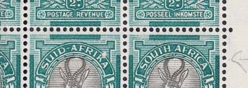 UNION OF SA - BLOCK 21 UMM STAMPS - WITH RED SHEET NUM AND VARIETIES AS PER SCAN