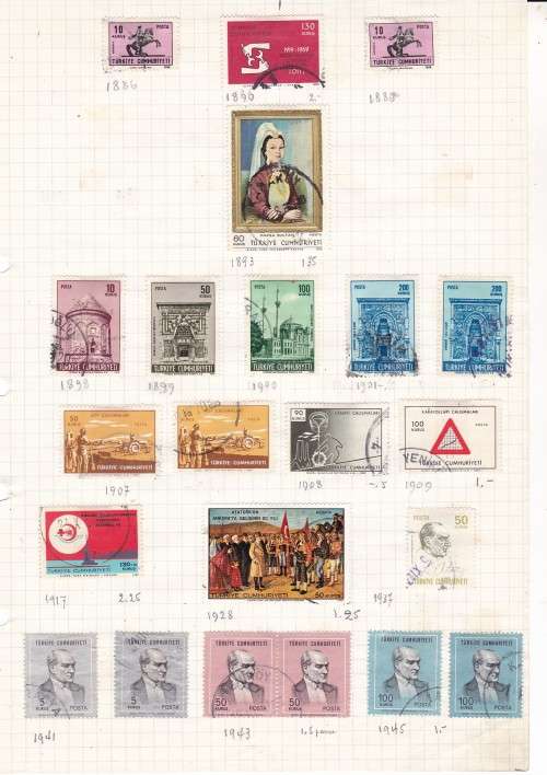 TURKEY - LOTS OF STAMPS ON PAPER - FINE USED AND MM - AS PER SCAN