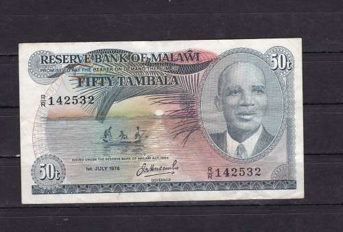 BANK NOTES X 3 - MALAWI X 2 1964 - 1X ANGOLA 1976 NOTE / AS PER SCAN