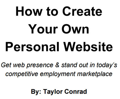 How To Create Your Own Personal Website (Ebook)